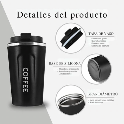 Termo de café con medidor de temperatura