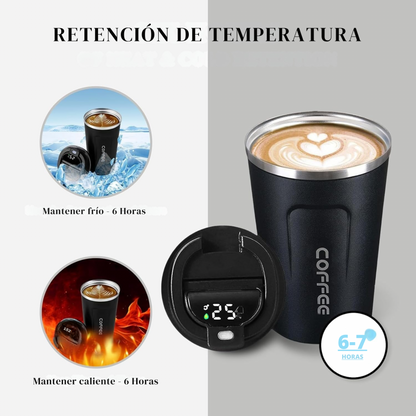 Termo de café con medidor de temperatura